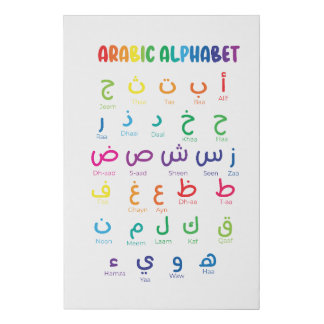 Inspire Arabic Learning: Beautiful Alphabet Art Faux Canvas Print