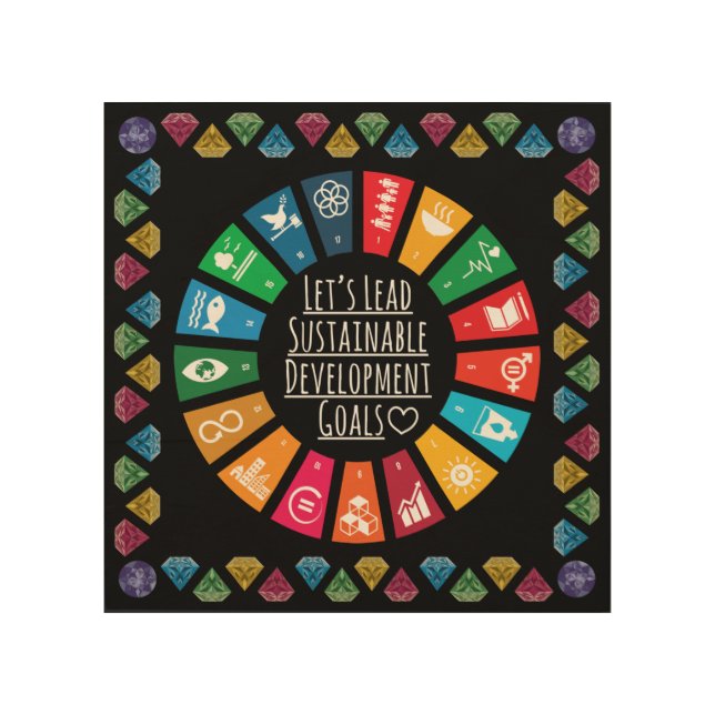 Inspire Change & Sustainability Goals Elegant Gift Wood Wall Art (Front)
