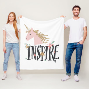 Inspire Gold Mane Unicorn Fleece Blanket