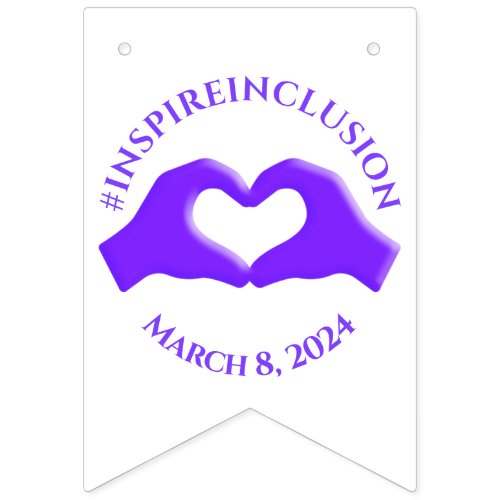 Inspire Inclusion Hashtag March 8 Womens Day 2024 Bunting Flags