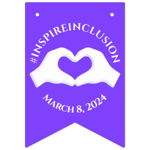 Inspire Inclusion Hashtag March 8 Women's Day 2024 Bunting Flags