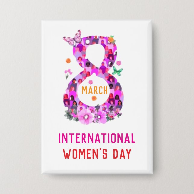 Inspire Inclusion International Women's 8 March Button (Front)