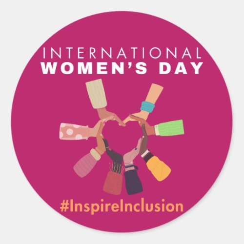 Inspire Inclusion International Womens Day 2024 Classic Round Sticker