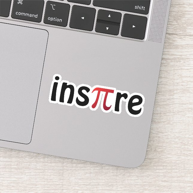 Inspire Math Geek Black Red Pi Day Sticker (Detail)