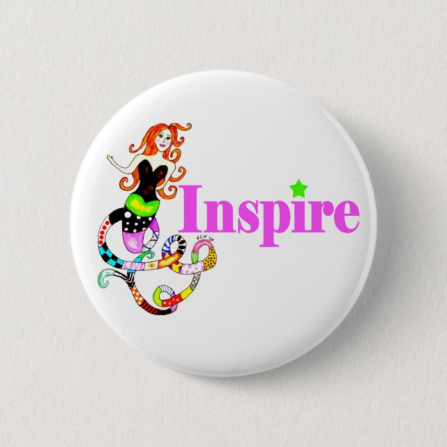 Inspire Mermaid "Girly" Button (Front)