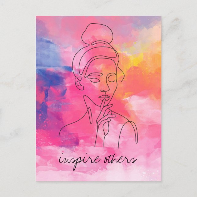 Inspire Others Beautiful Woman Art Custom Text Postcard (Front)