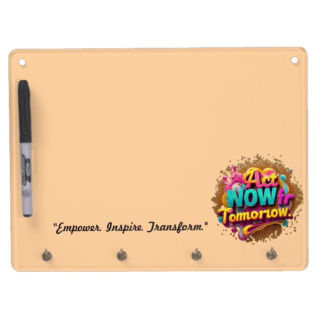 "Inspire Positive Action" Dry Erase Board With Keychain Holder (Front)