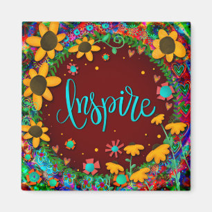 Inspire Pretty Colorful Fun Flowers Inspirivity Magnet