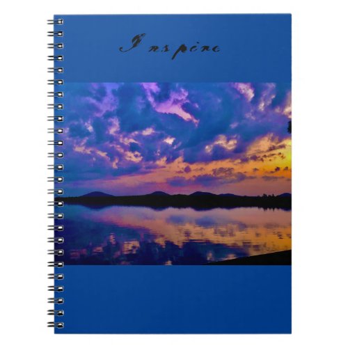 Inspire sunset on the lake Adirondacks Notebook