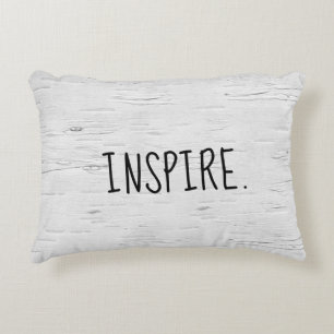 INSPIRE Text On Birch Tree  Accent Pillow