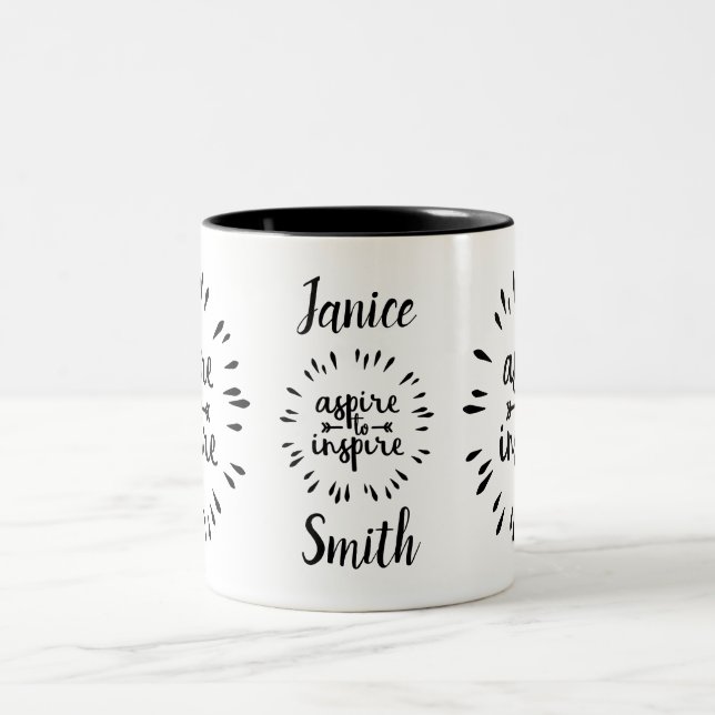 Inspire To Aspire Personalized Custom  Mug (Center)