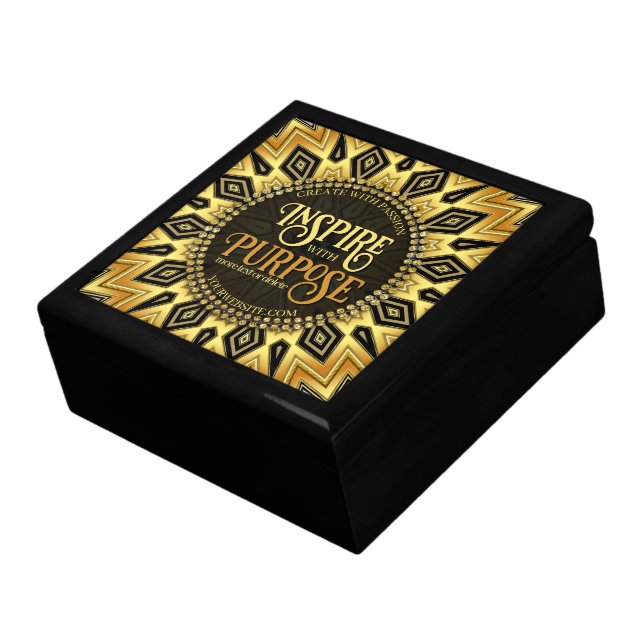 Inspire with Purpose Orange Black Yellow Mandala Gift Box (Side)