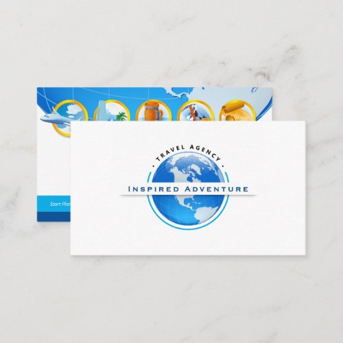 Inspired Adventure  Tourism  Travel Agent Business Card