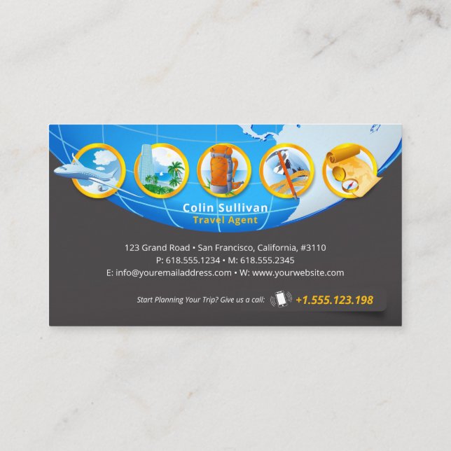 Inspired Adventure | Tourism | Travel Agent Business Card (Back)