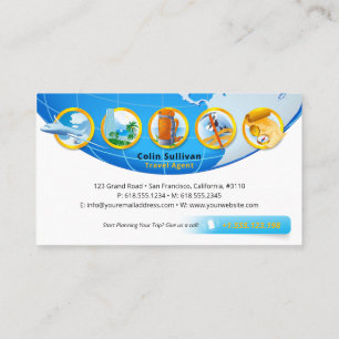 Inspired Adventure   Tourism   Travel Agent Business Card