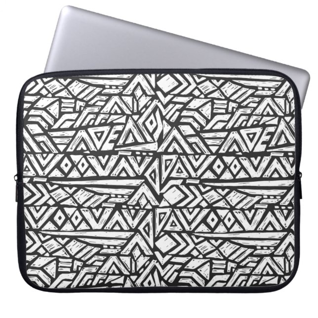 Inspired Artsy Tribal Pattern Laptop Sleeve (Front)