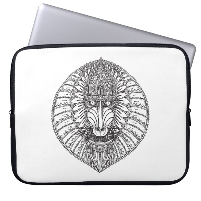 Inspired Baboon Face Laptop Sleeve (Front)
