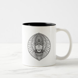 Inspired Baboon Face Two-Tone Coffee Mug