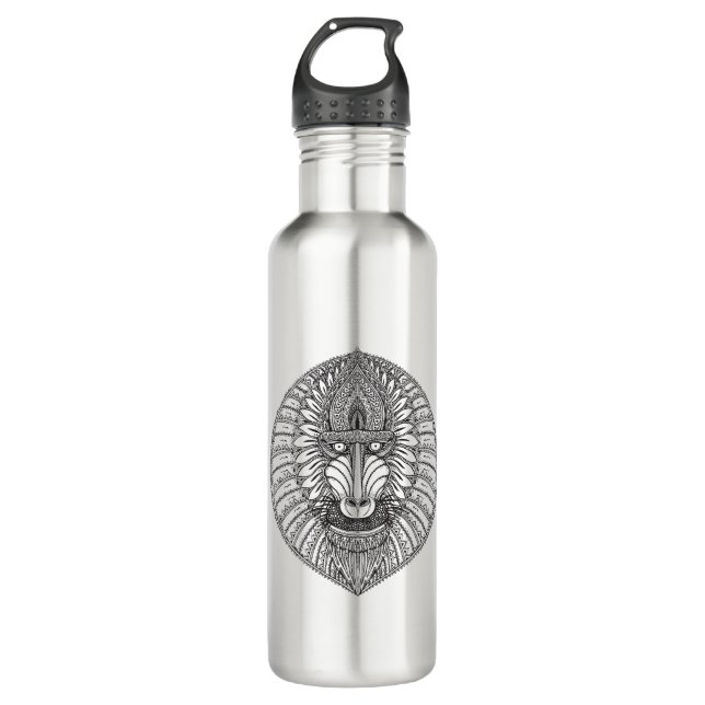 Inspired Baboon Face Water Bottle (Front)