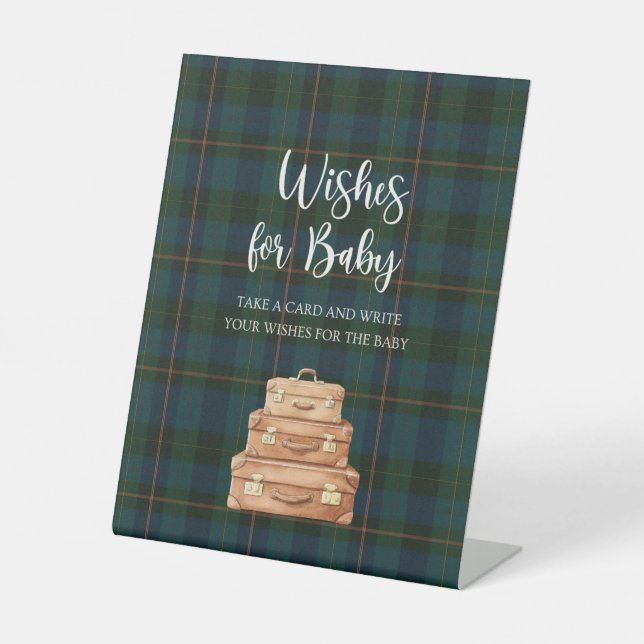 Inspired Baby Shower Wishes for Baby Pedestal Sign (Front)