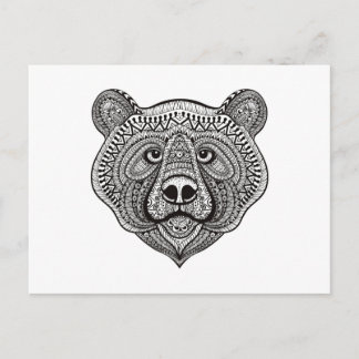 Inspired Bear Face Postcard