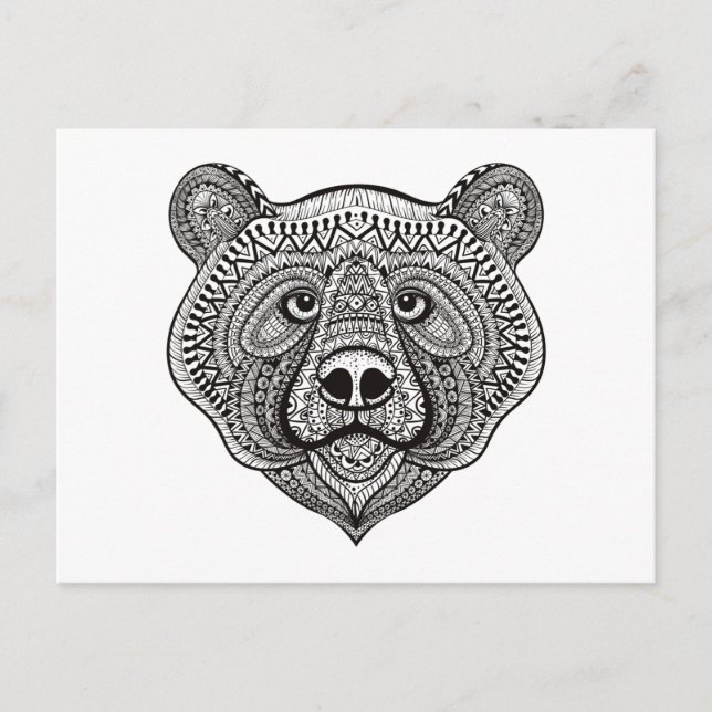 Inspired Bear Face Postcard (Front)