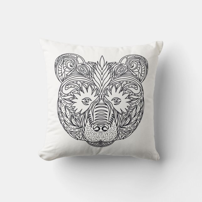 Inspired Bear Throw Pillow (Front)