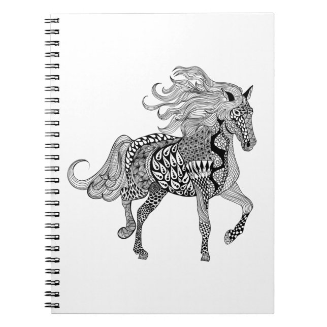 Inspired Black Horse Notebook (Front)
