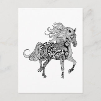 Inspired Black Horse Postcard