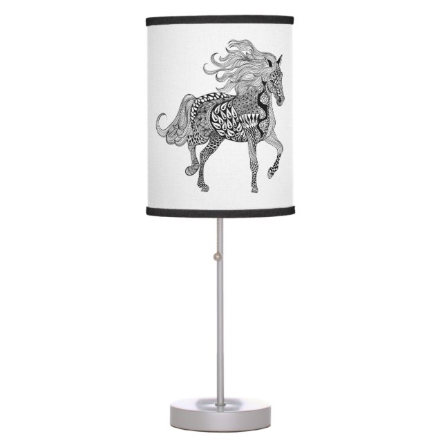 Inspired Black Horse Table Lamp (Front)