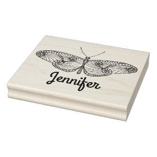 Inspired Butterfly Art Rubber Stamp