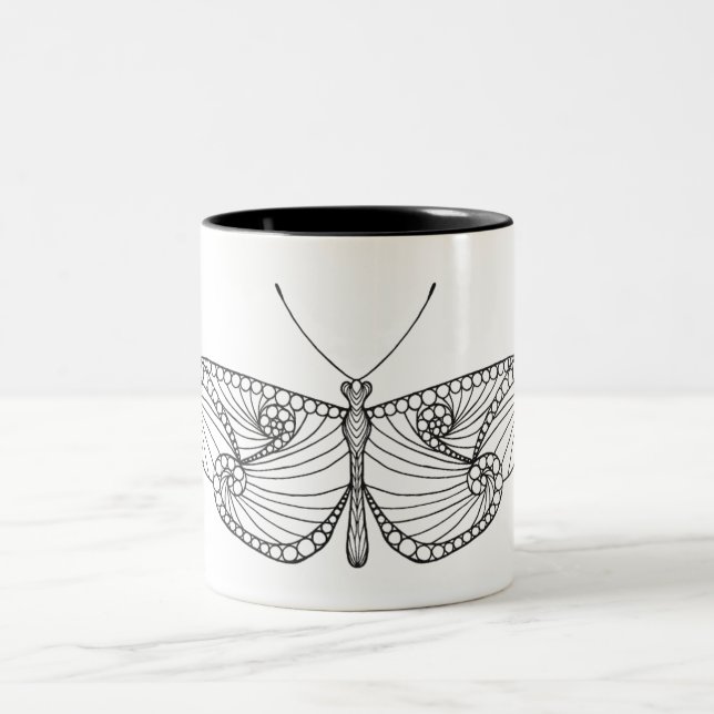 Inspired Butterfly Art Two-Tone Coffee Mug (Center)