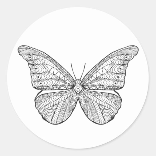 Inspired Butterfly Classic Round Sticker