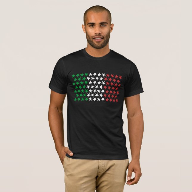 Inspired by Italian Flag. Stars Edition T-Shirt (Front Full)
