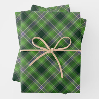 Inspired by Nature Green & Purple Tartan Plaid Wrapping Paper Sheets