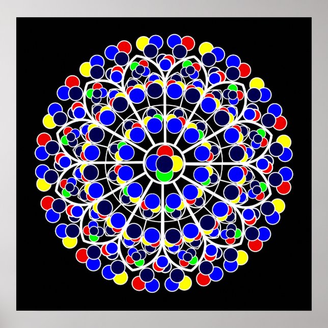 Inspired by South Rose Window, Notre-Dame de Paris Poster (Front)