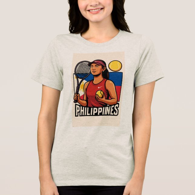 Inspired by Tennis Star Alexandra Eala Tri-Blend Shirt (Front)