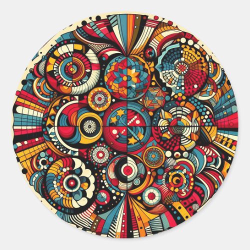 Inspired by the african colours and patters classic round sticker