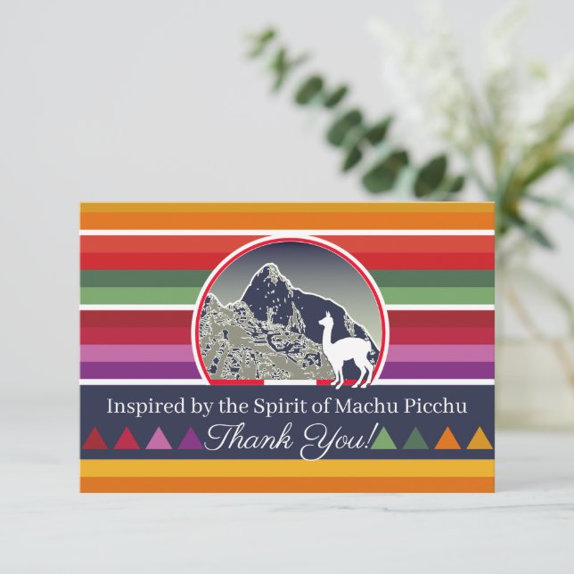 Inspired by the Spirit of the Andes Machu Picchu T Thank You Card (Standing Front)