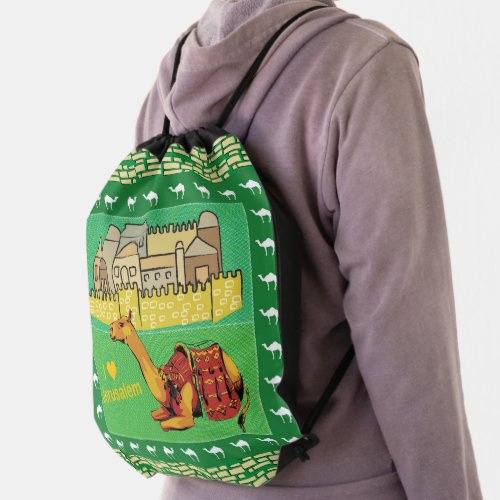 Inspired by Vintage Jerusalem Drawstring Bag
