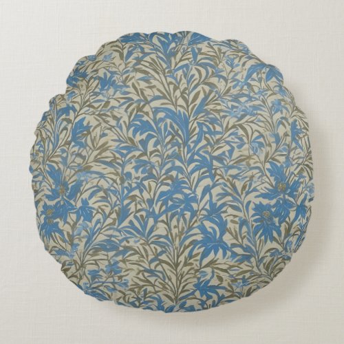 Inspired By William Morris Blue Willow Bough  Round Pillow