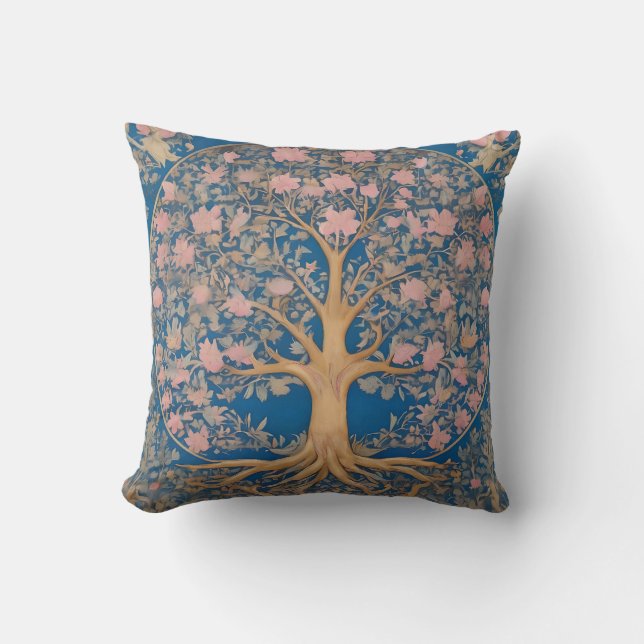 Inspired By William Morris Tree Of Life Throw Pillow (Front)