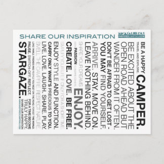 Inspired Camping Mantra Postcards