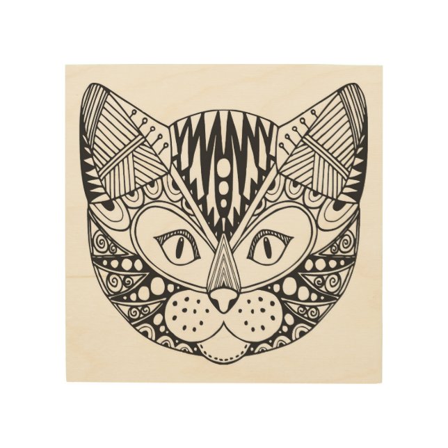 Inspired Cat 5 Wood Wall Decor (Front)