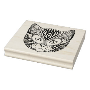 Inspired Cat Rubber Stamp