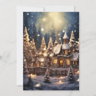 Inspired Christmas Themed Fairy-Tale Castle Holiday Card