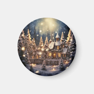  Inspired Christmas Themed Fairy-Tale Castle  Magnet