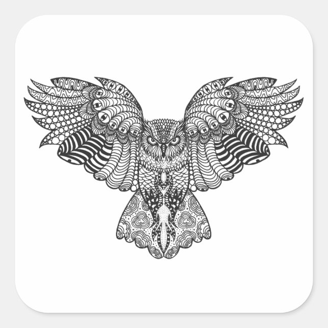 Inspired Eagle Owl Square Sticker (Front)