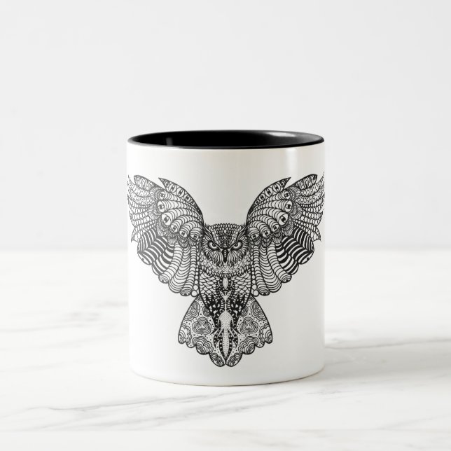 Inspired Eagle Owl Two-Tone Coffee Mug (Center)