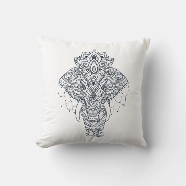 Inspired Elephant Throw Pillow (Front)
